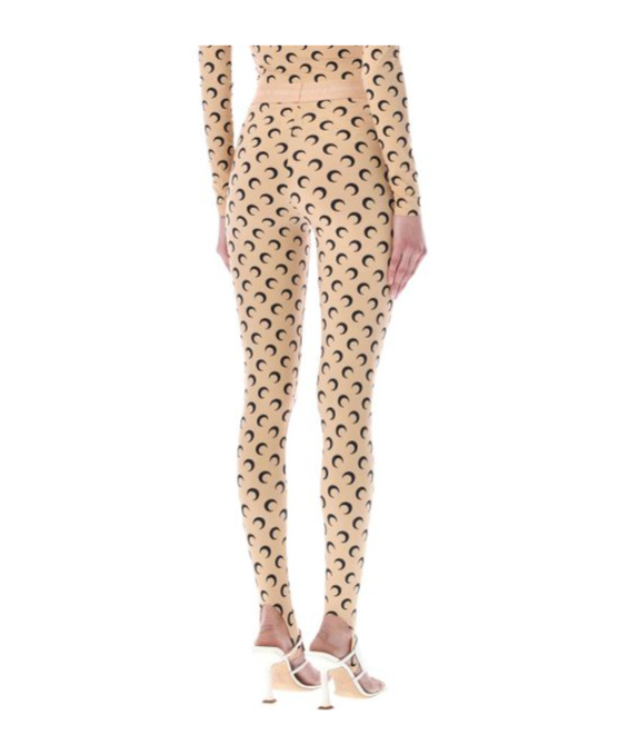 Shop Marine Serre Moon Printed Skinny-cut Leggings In Nude
