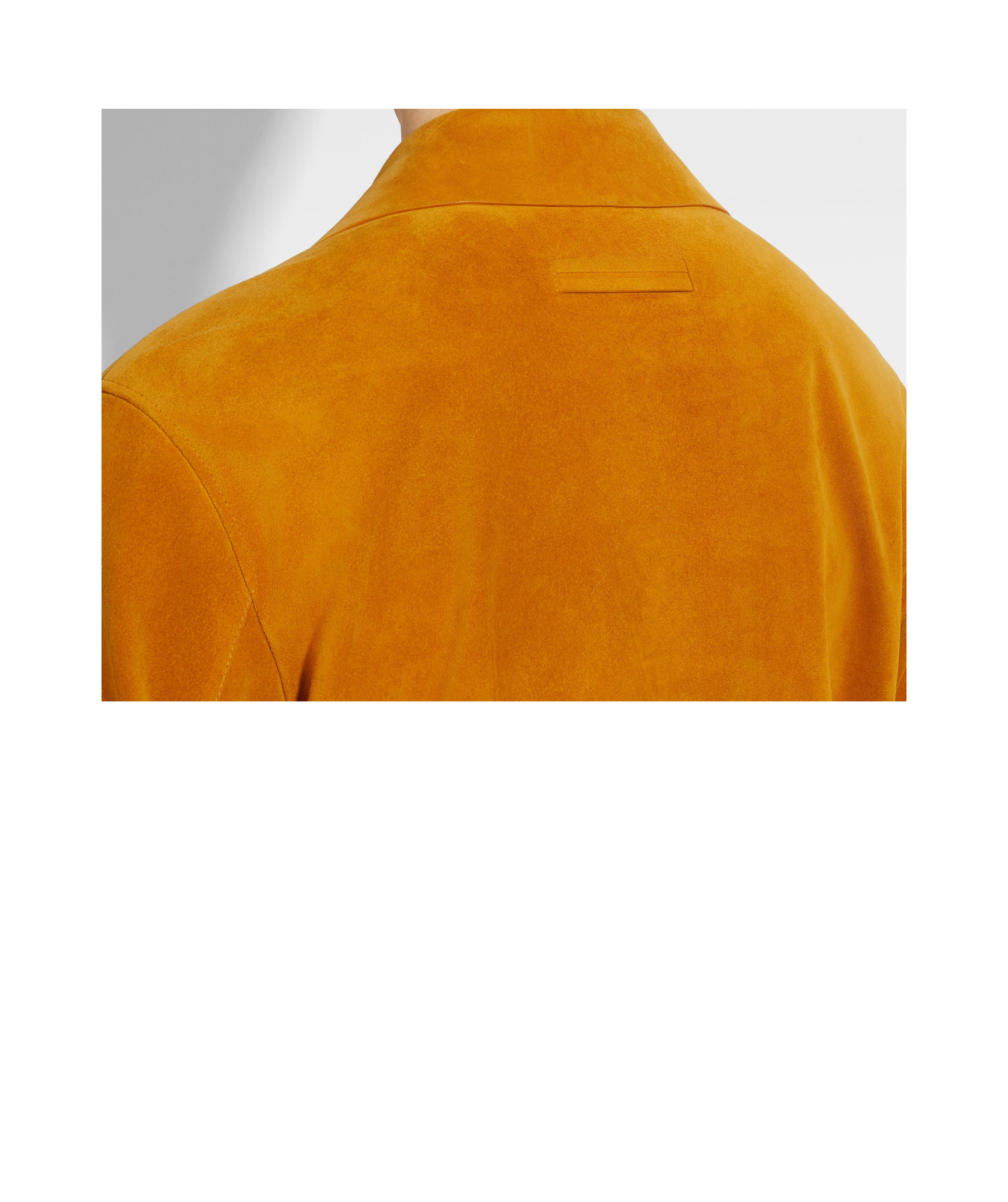 Zegna Ocher Leather Regular Fit Shirt Jacket In Orange