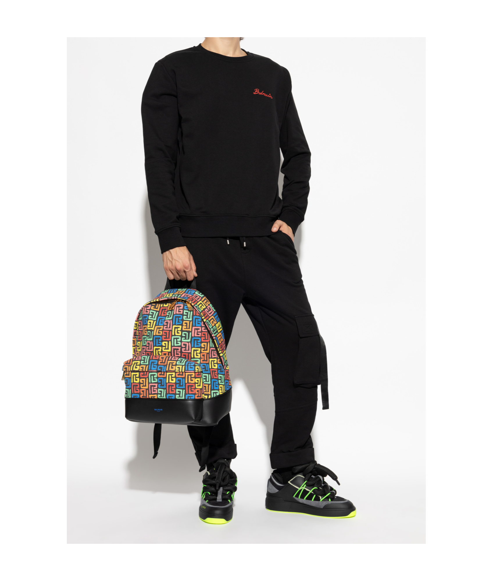 Balmain Kiss-printed Drawstring Sweatpants In Black