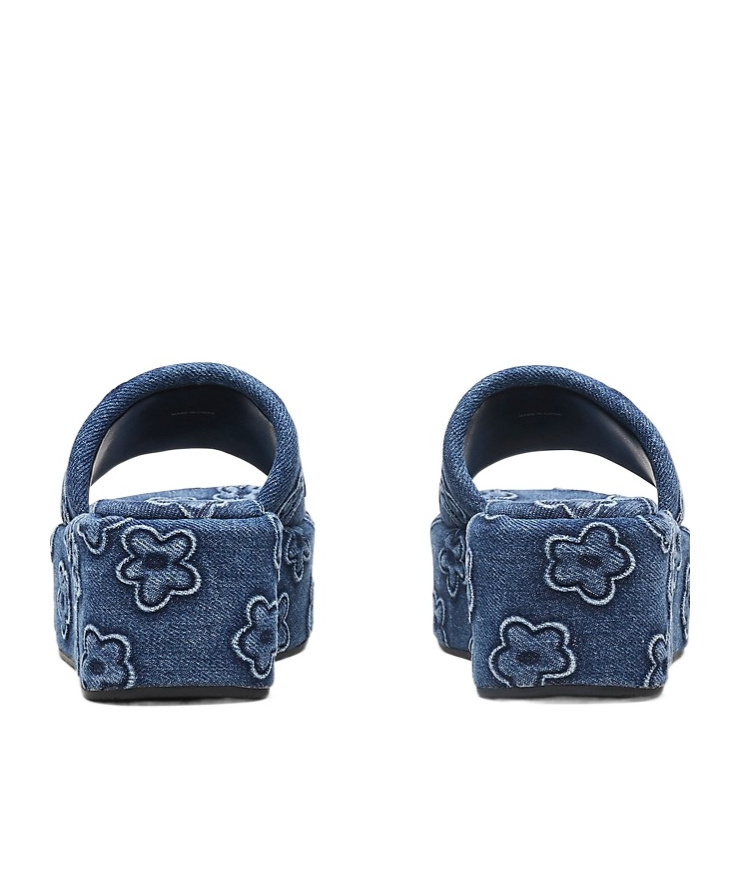 Shop Marc Jacobs The Daisy Denim Platform Sandals
