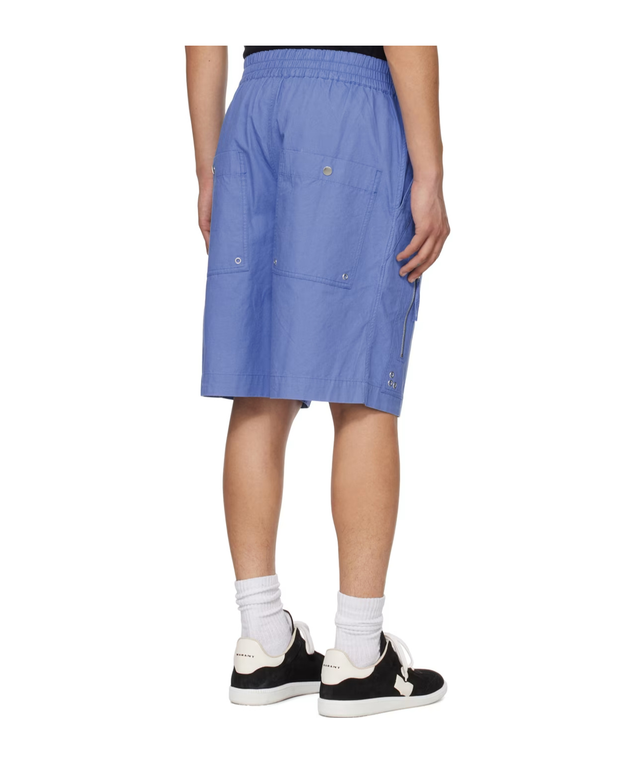 Isabel Marant Nahlan Cotton Cargo Shorts In Blue