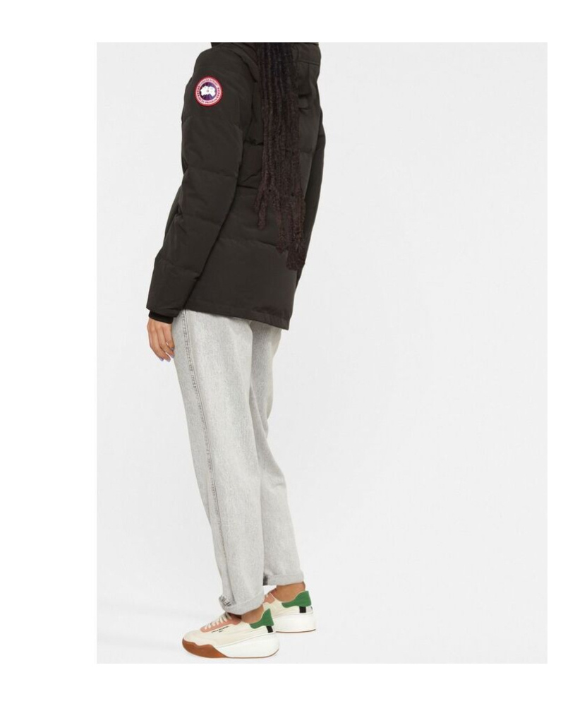 Shop Canada Goose Hooded Padded Coat In Black