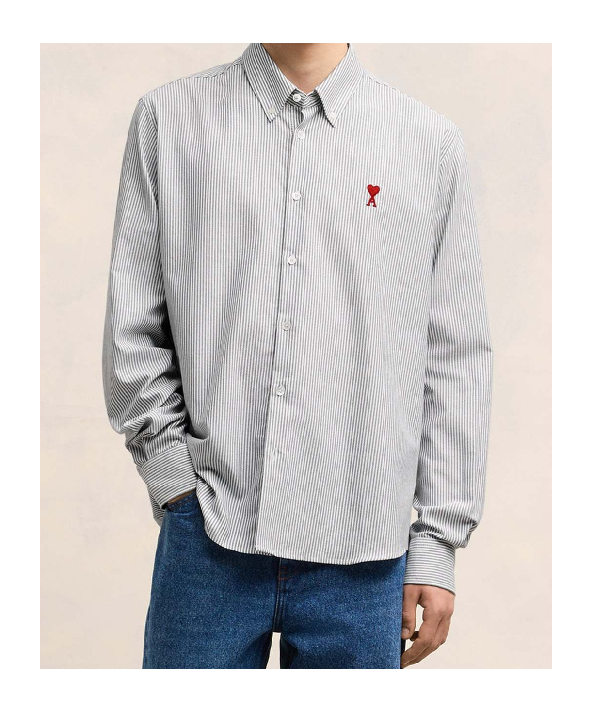 Ami Alexandre Mattiussi Ami Paris Shirt In Gray