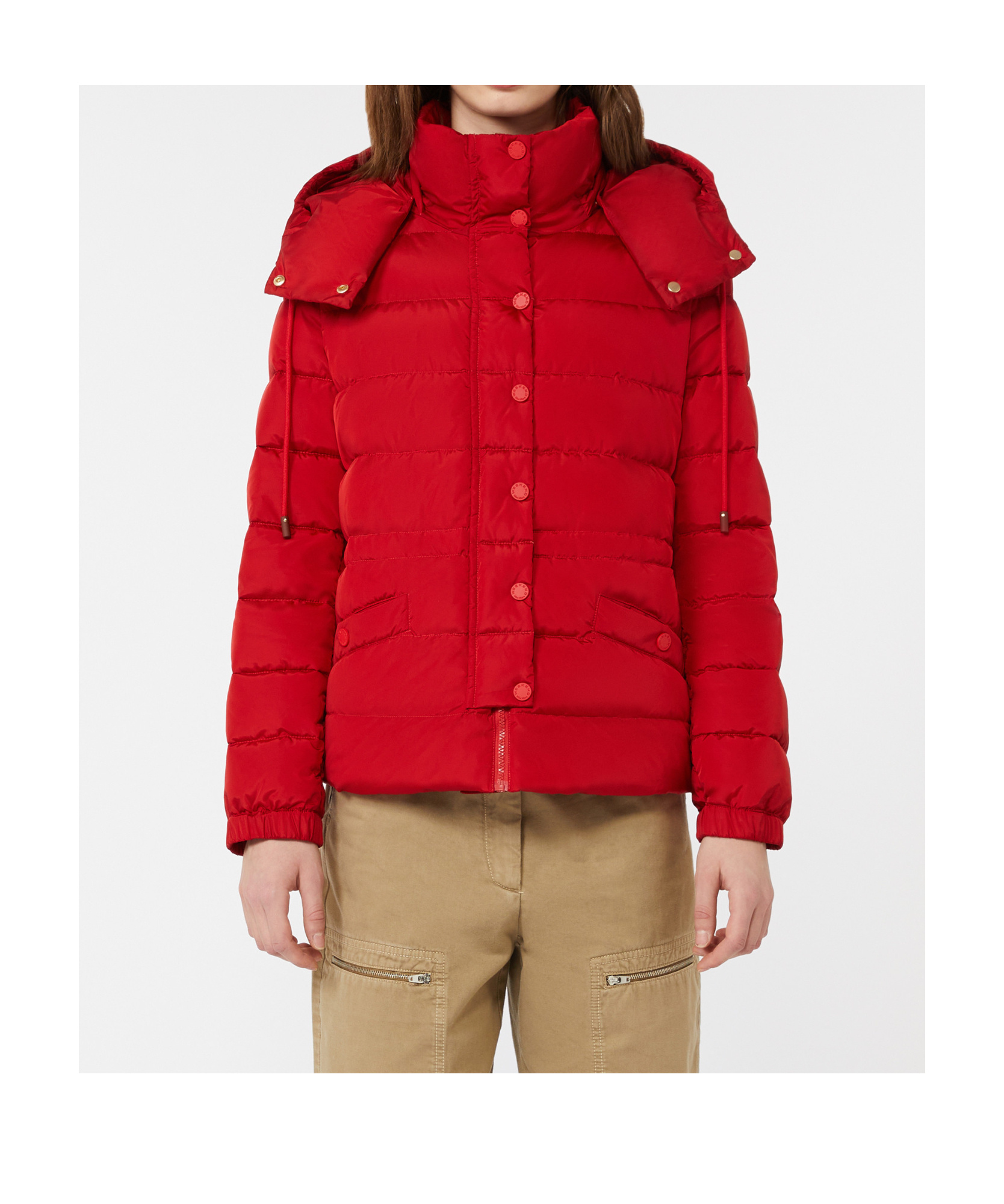 Weekend Max Mara Long-sleeved Down Jacket In Red