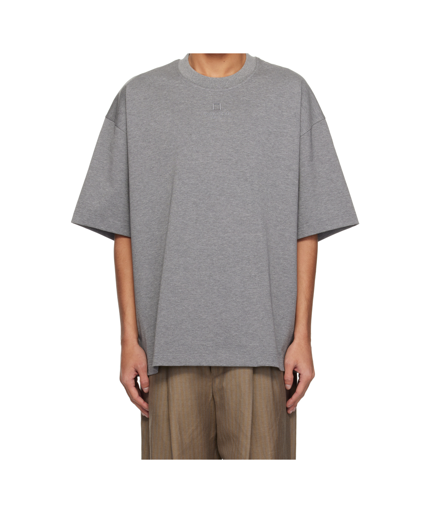 Wooyoungmi Gray Cotton Overfit T-shirt In Gray