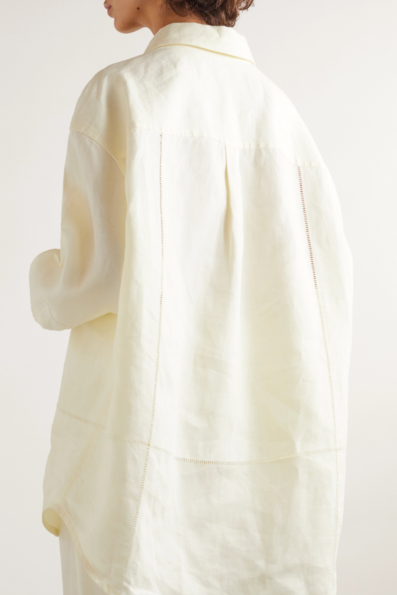 Bottega Veneta Embroidered Linen Shirt In White