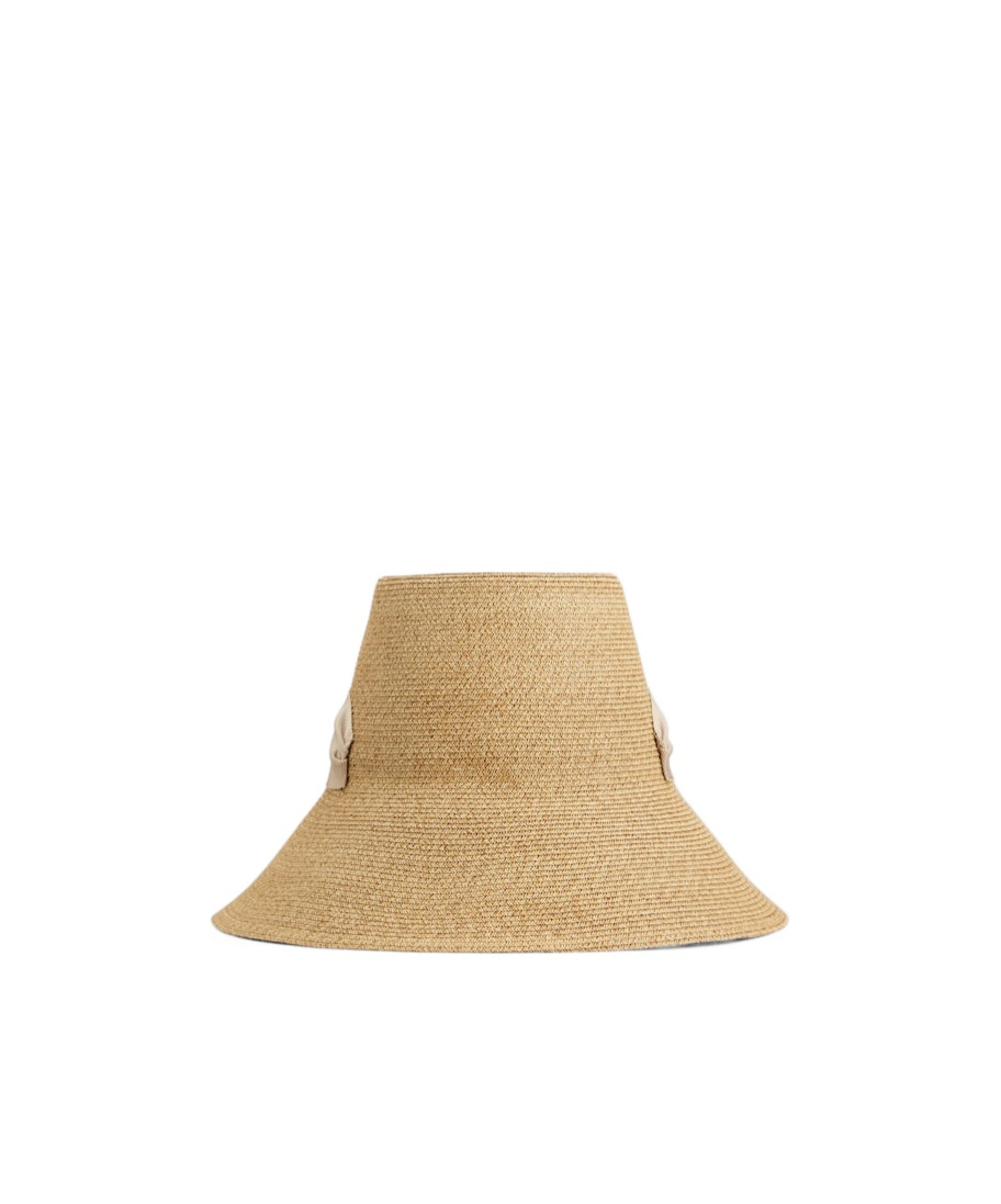 Roger Vivier Broche Vivier Hat In Raffia In Brown