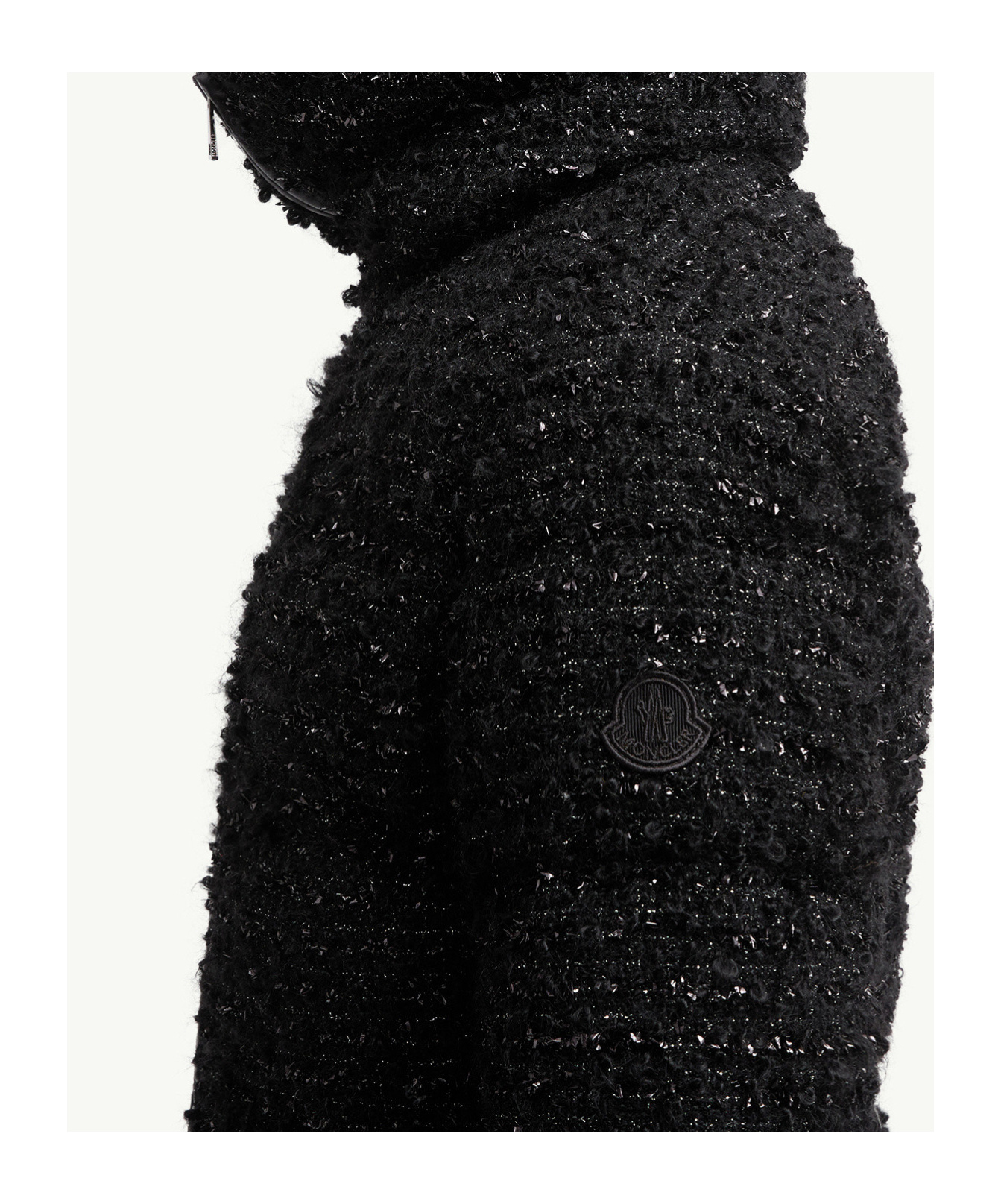 Moncler Urbel Tweed Down Puffer Jacket In Black