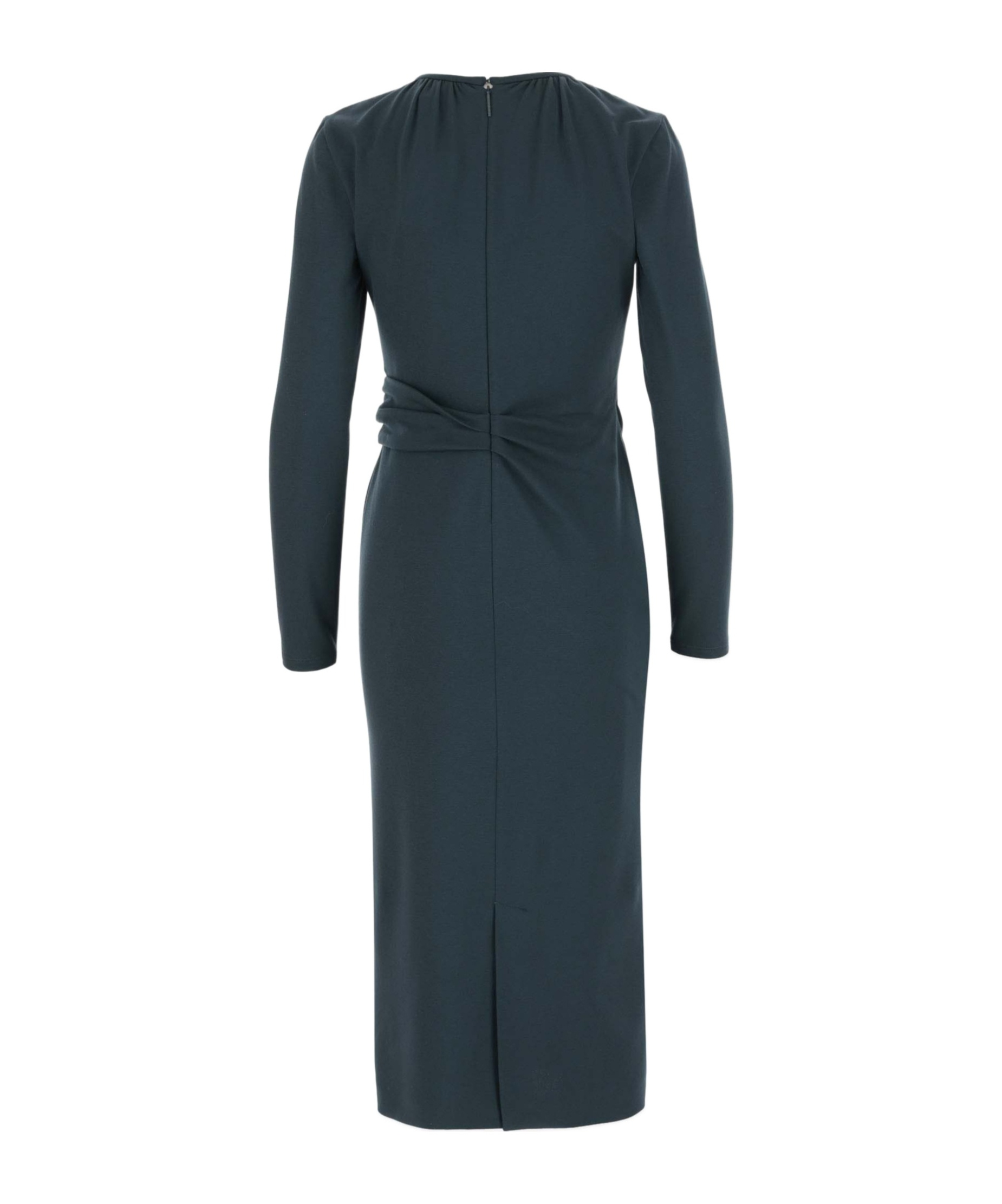 Giorgio Armani Drap-detailing Dress In Green