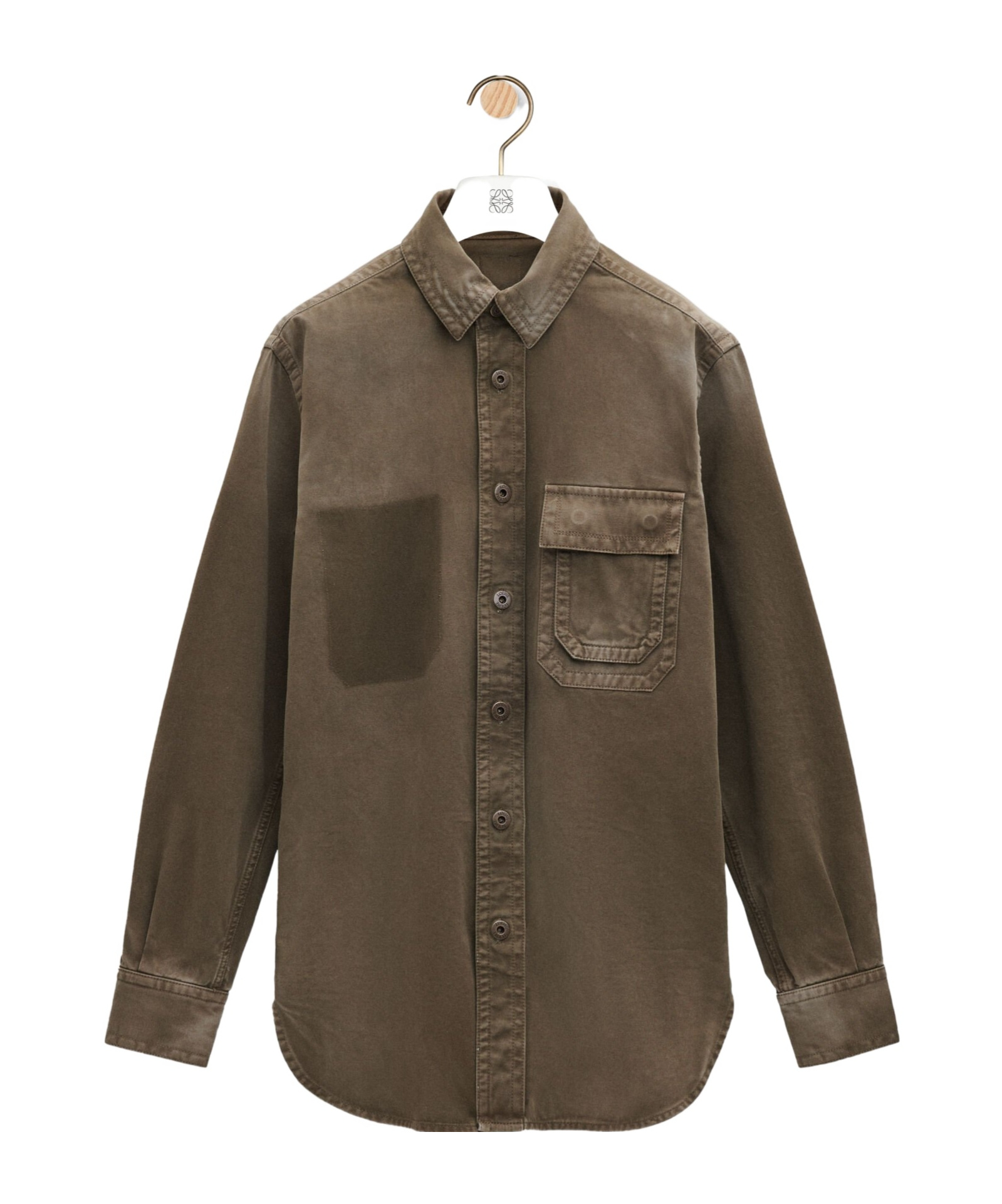 Loewe Long-sleeved Shirt Coat In Brown