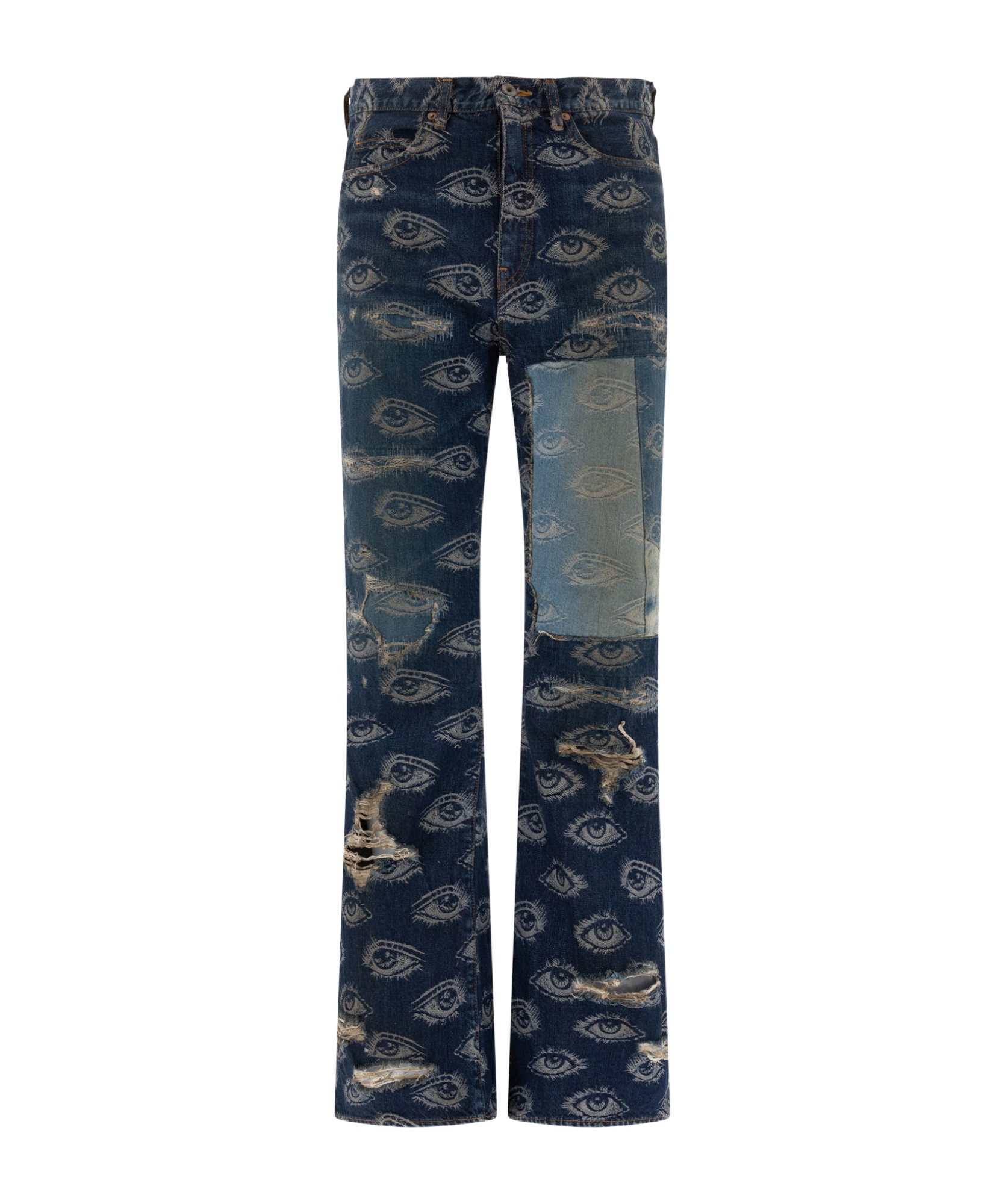 Shop Kapital Patterned Jeans In Black
