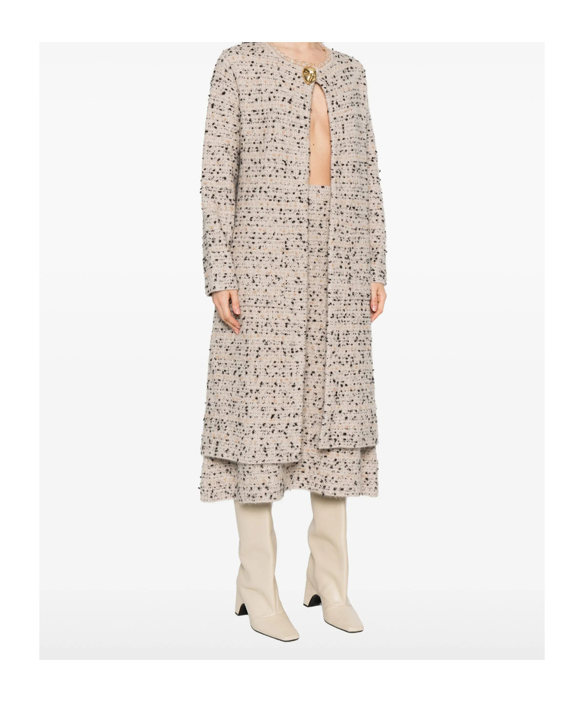 Fabiana Filippi Button-detailed Tweed Coat In Neutral