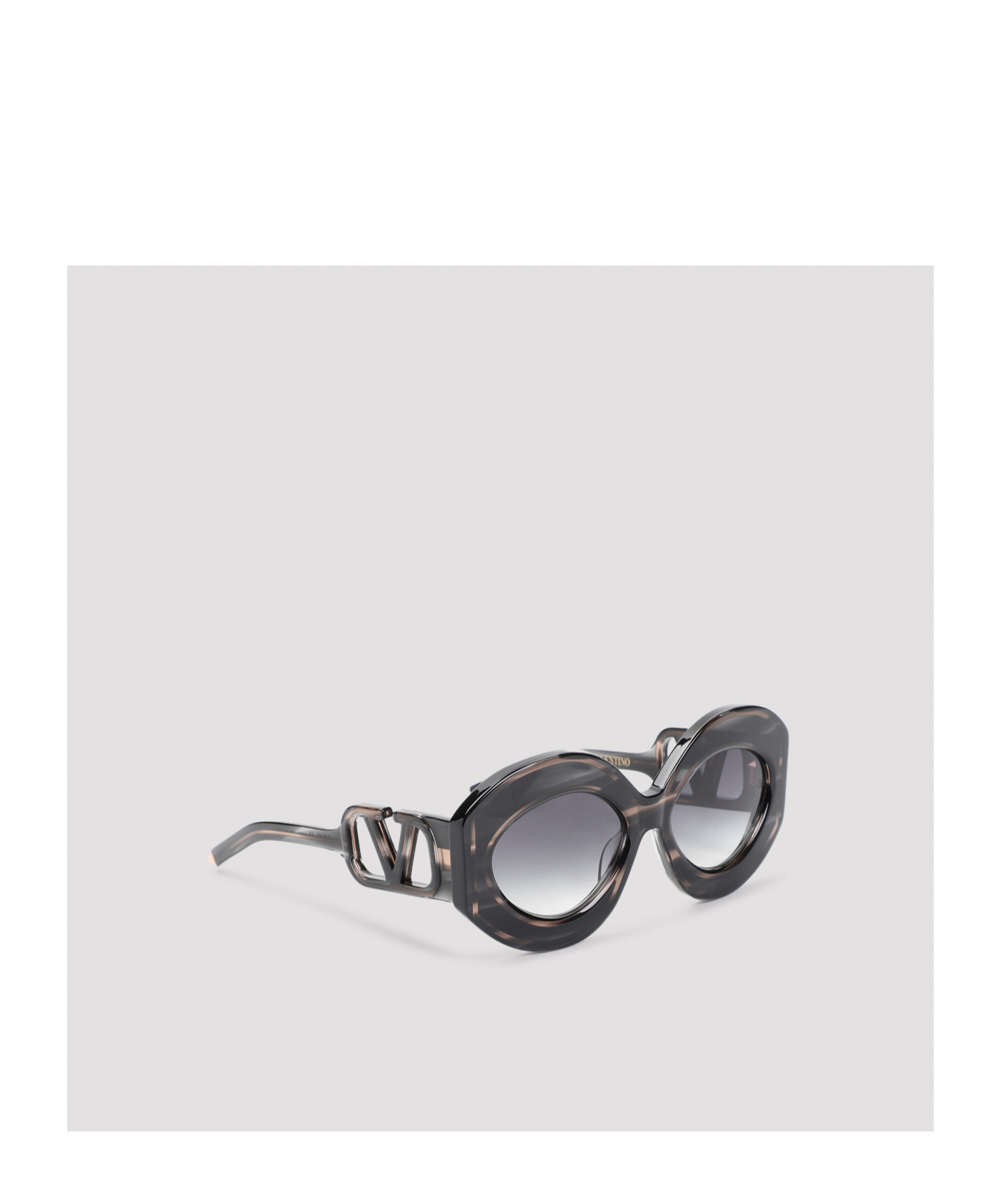 Valentino Black Acetate Sunglasses In Black