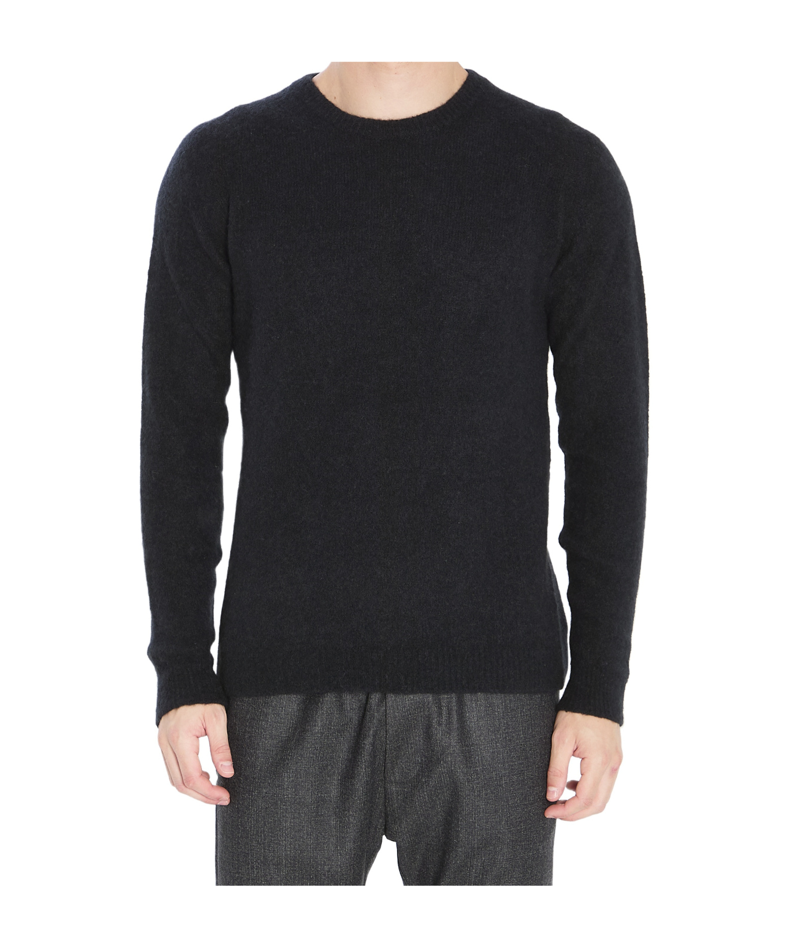 Roberto Collina Crew Neck Long-sleeved Sweater In Black
