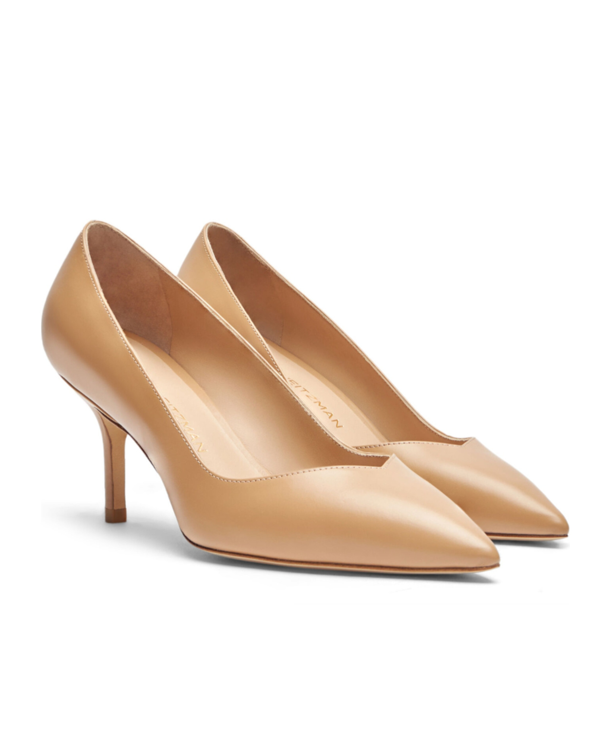 Stuart Weitzman Eva 50mm Leather Pumps In Nude