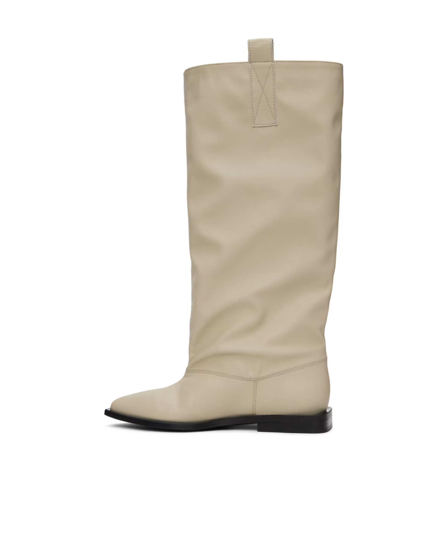Ganni Slouchy Knee-high Boots In Nude
