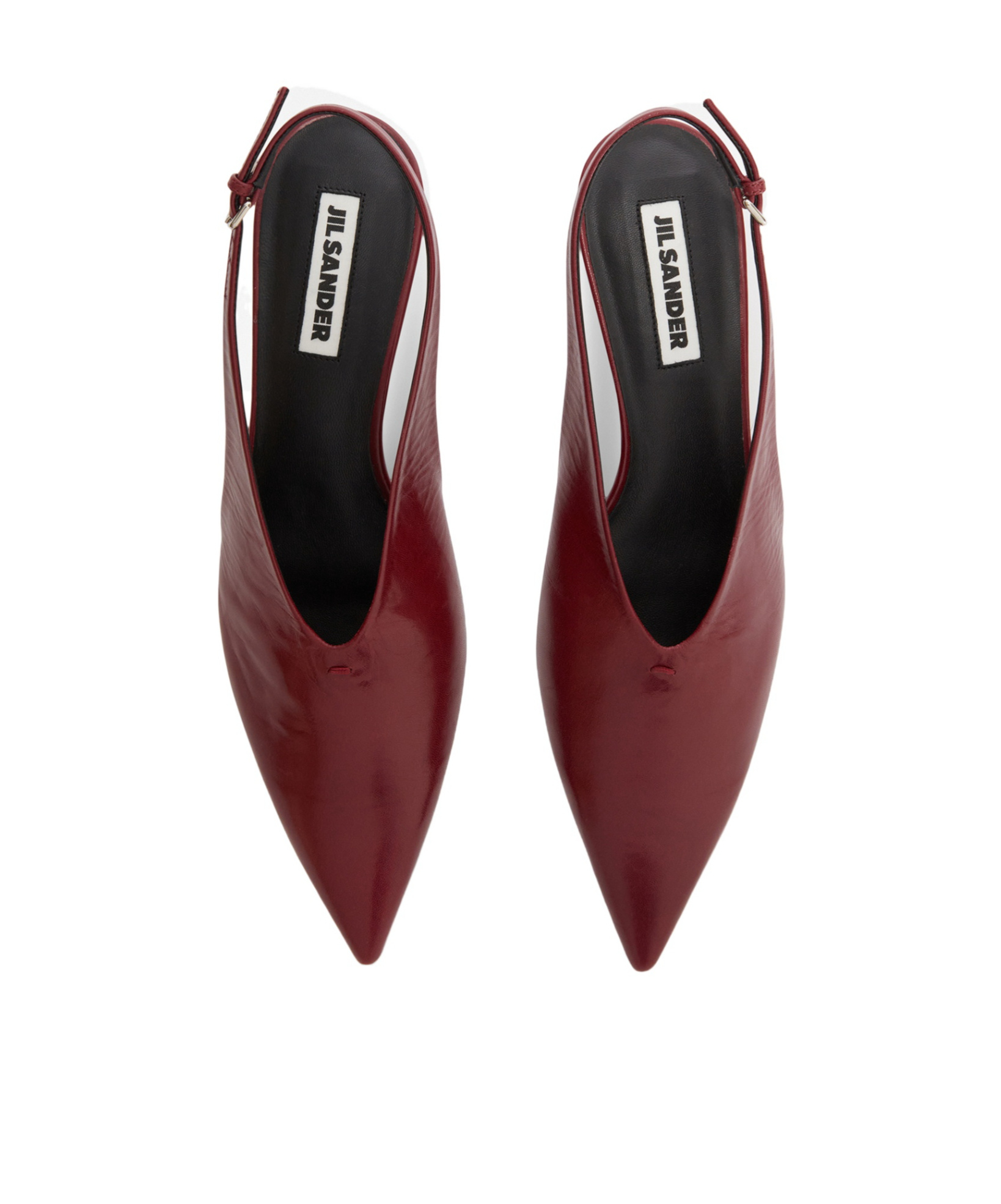 Jil Sander Pointy Leather Slingback Pumps In Red