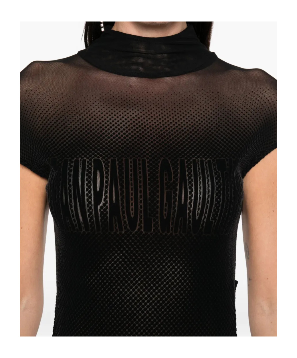 Jean Paul Gaultier Women Long Dress With Inserts In Black