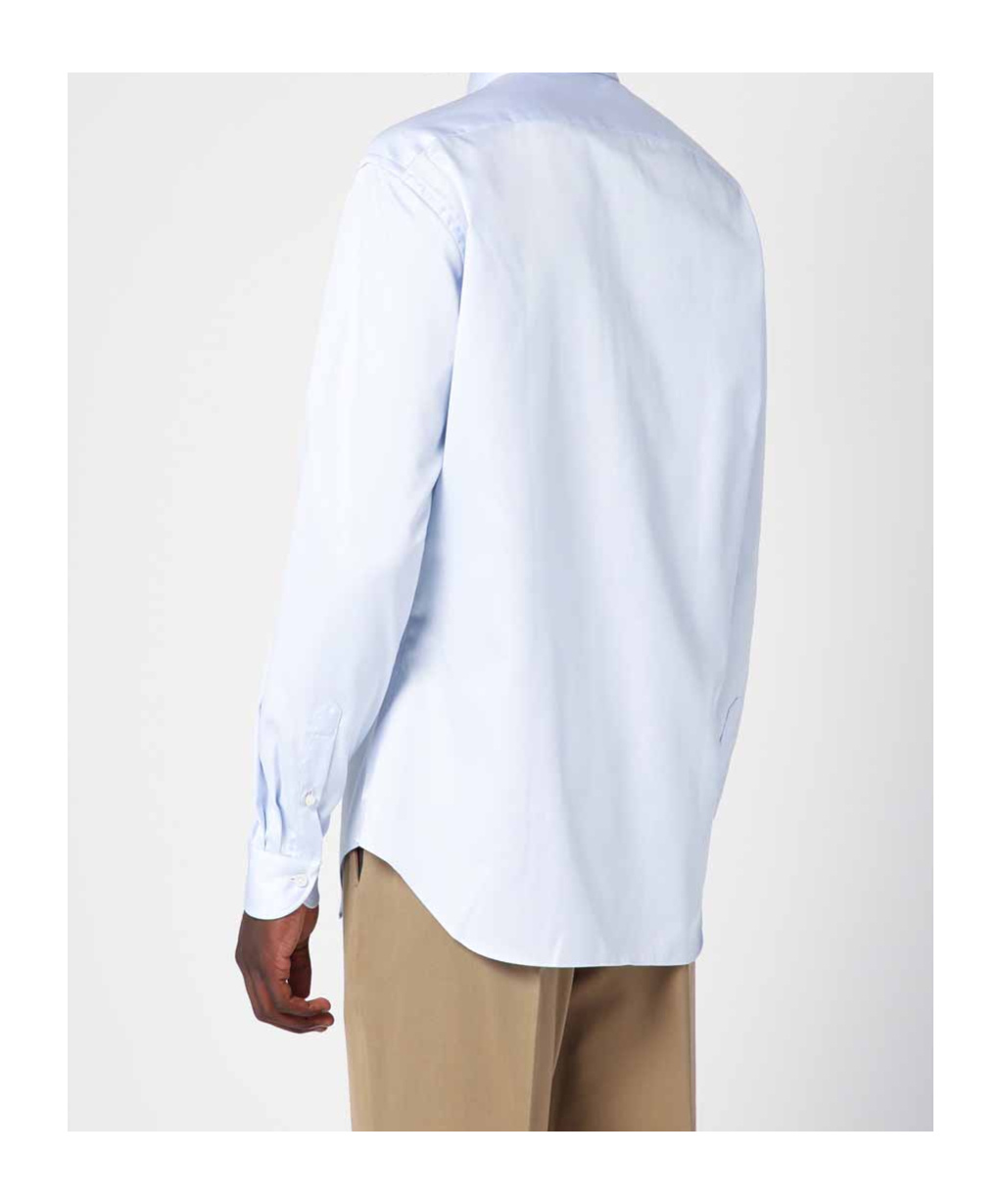 Xacus Small Striped Light Blue Travel Shirt In Blue