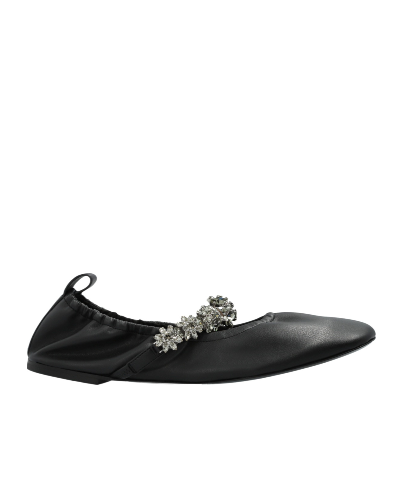 Stella Mccartney Elsa Crystal Flowers Ballet Flat In Black