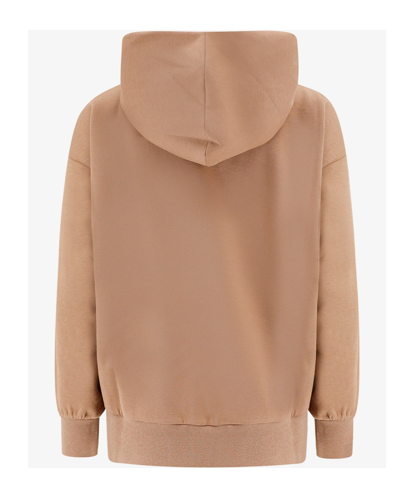 Shop Max Mara 's Logo Embroidered Long-sleeved Hoodie In Nude
