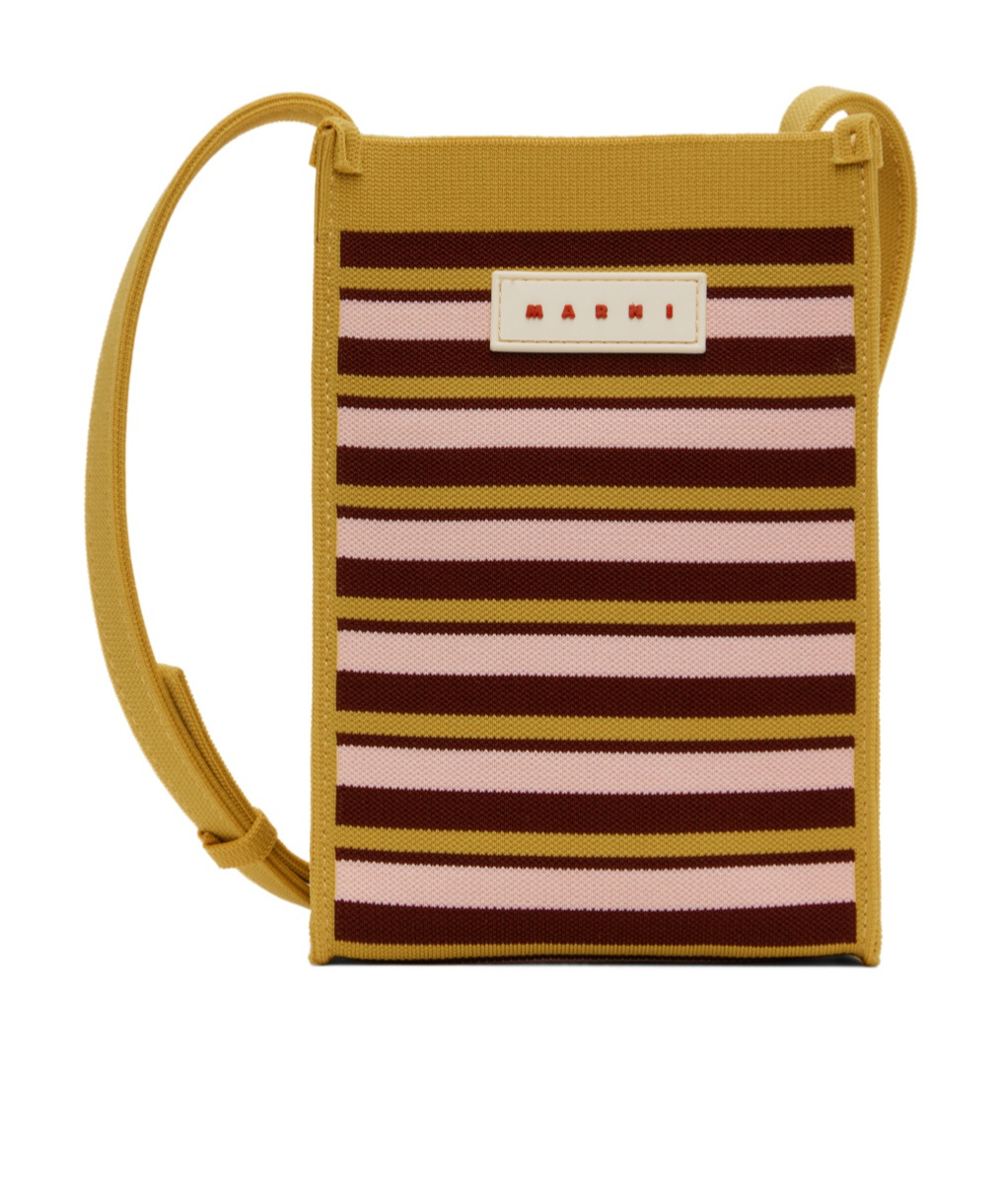Marni Logo-appliqué Cross Body Bag In Brown