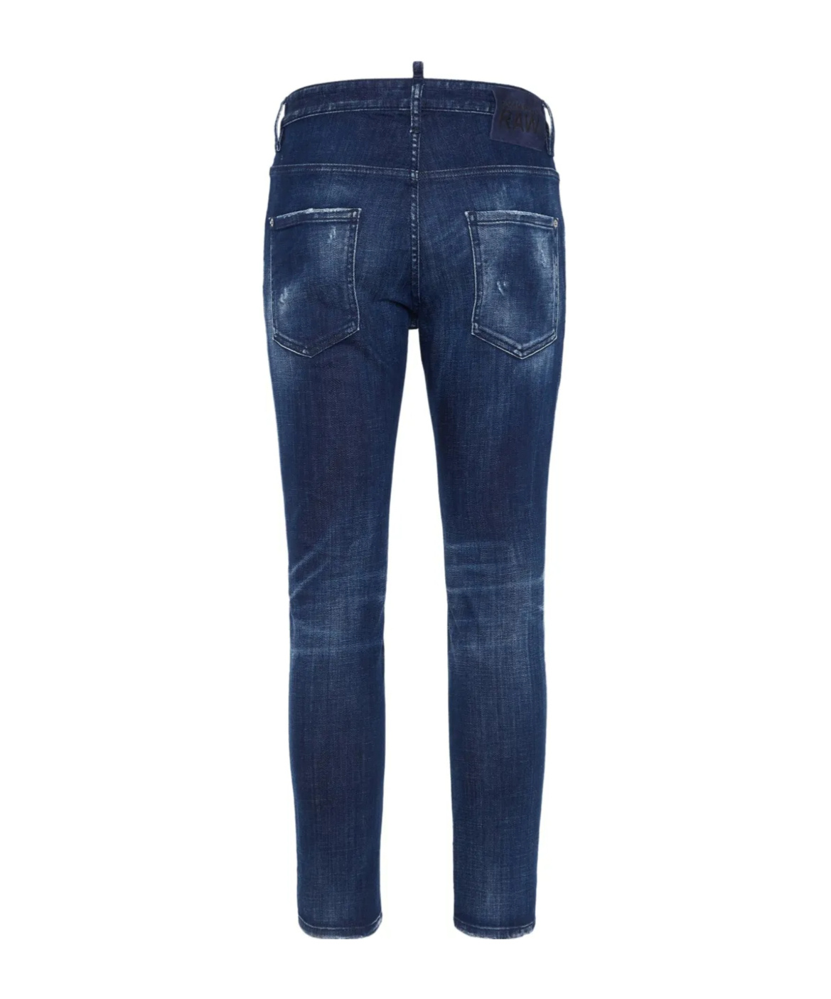 Dsquared2 Navy Blue Slim Cut Jeans With Whiskering Effect In Blue