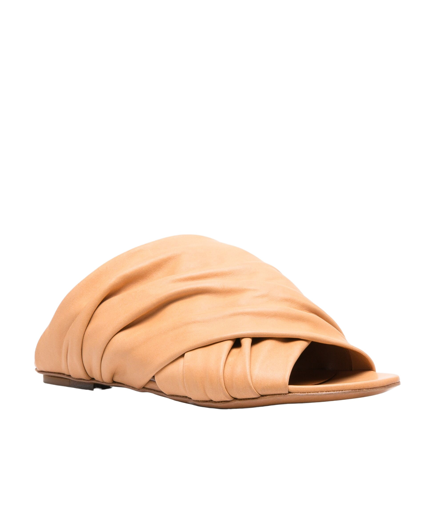 Shop Forte Forte Crossed Flat Slippers In Nude