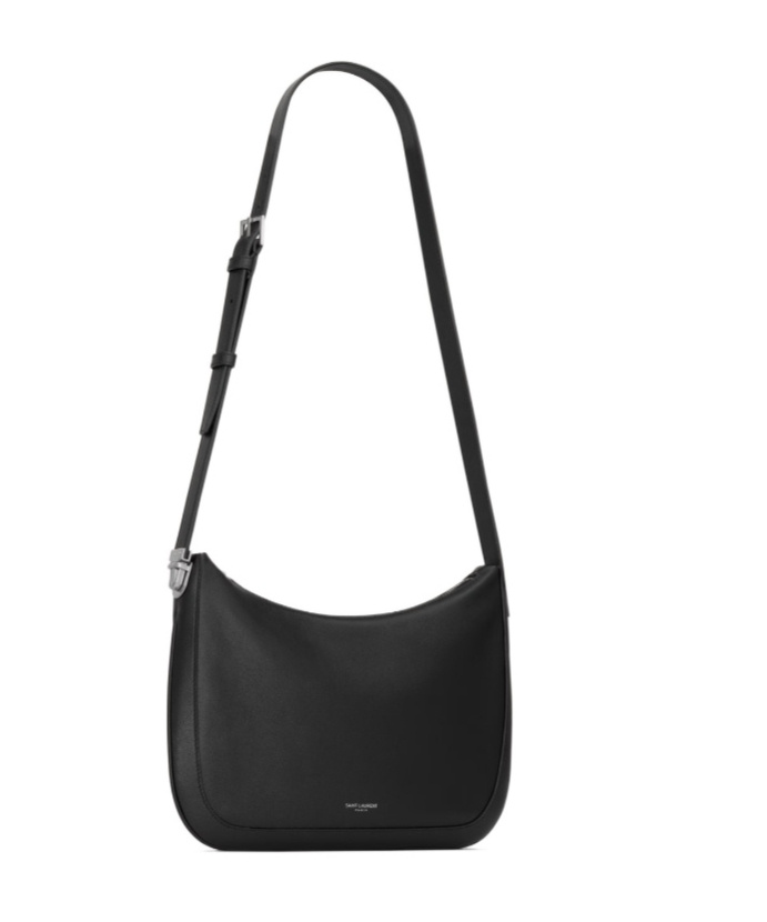 Saint Laurent Logo Shoulder Bag In Black
