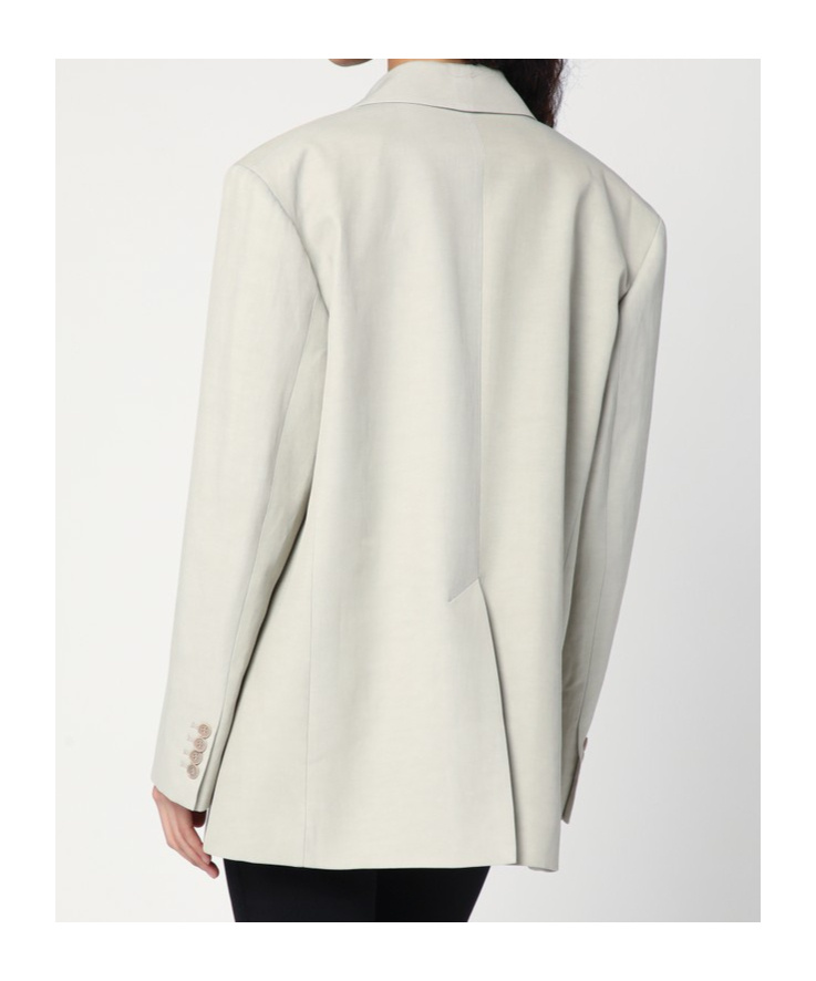 P.A.R.O.S.H GREIGE JACKET IN LINEN BLEND