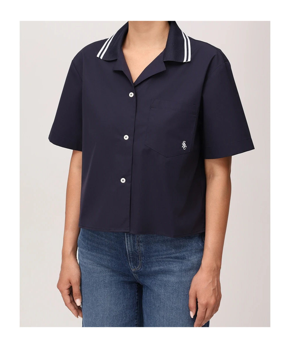 Sporty And Rich Short Sleeve Shirt In Blue