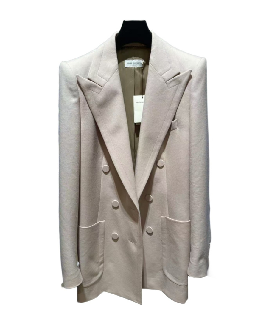 Dries Van Noten Double-breasted Blazer In Gray