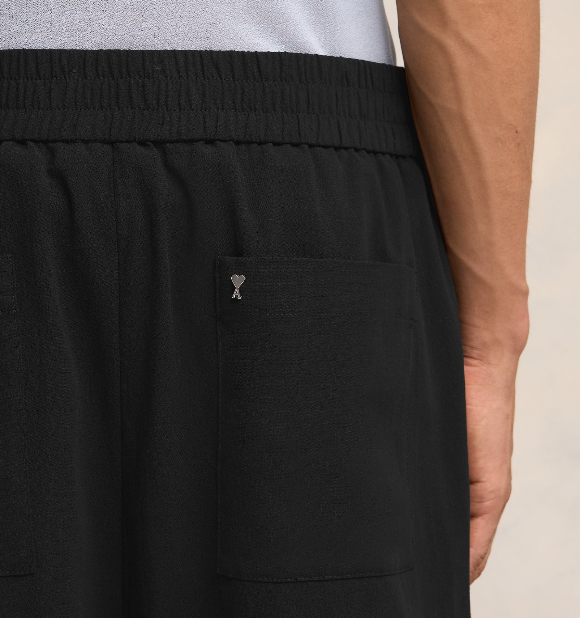 Ami Alexandre Mattiussi Ami Paris Bermuda With Elastic In Black