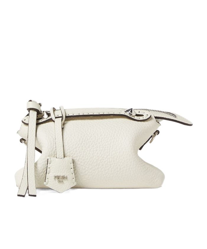 Fendi By The Way Selleria Mini Boston Bag In White