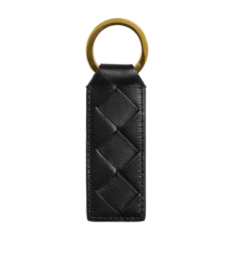 Bottega Veneta Tab Key Ring In Black