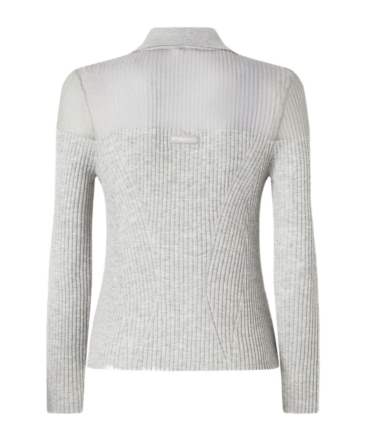 Shop Pinko Ribbed Polo Top In White
