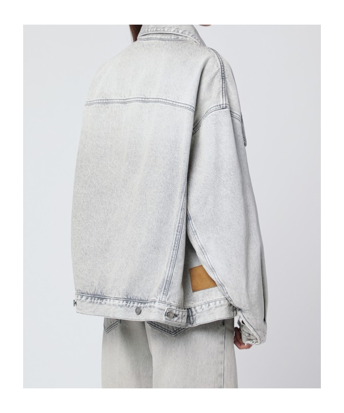 Haikure Button-down Long-sleeved Denim Jacket In White