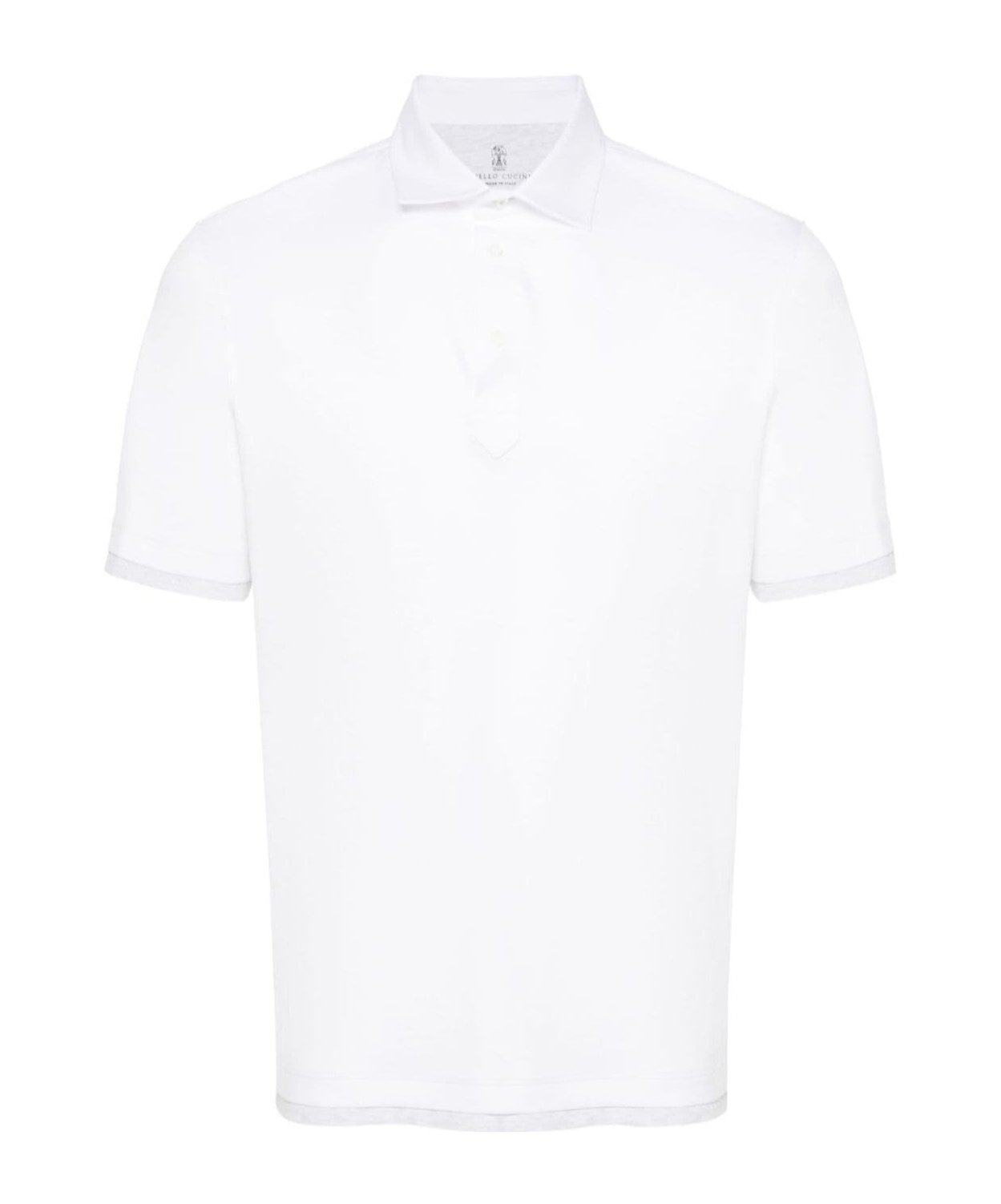 Brunello Cucinelli Shirt With Polo Collar And Short Sleeves In White