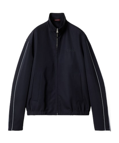 Gucci Long-sleeved Twill Jacket In Black