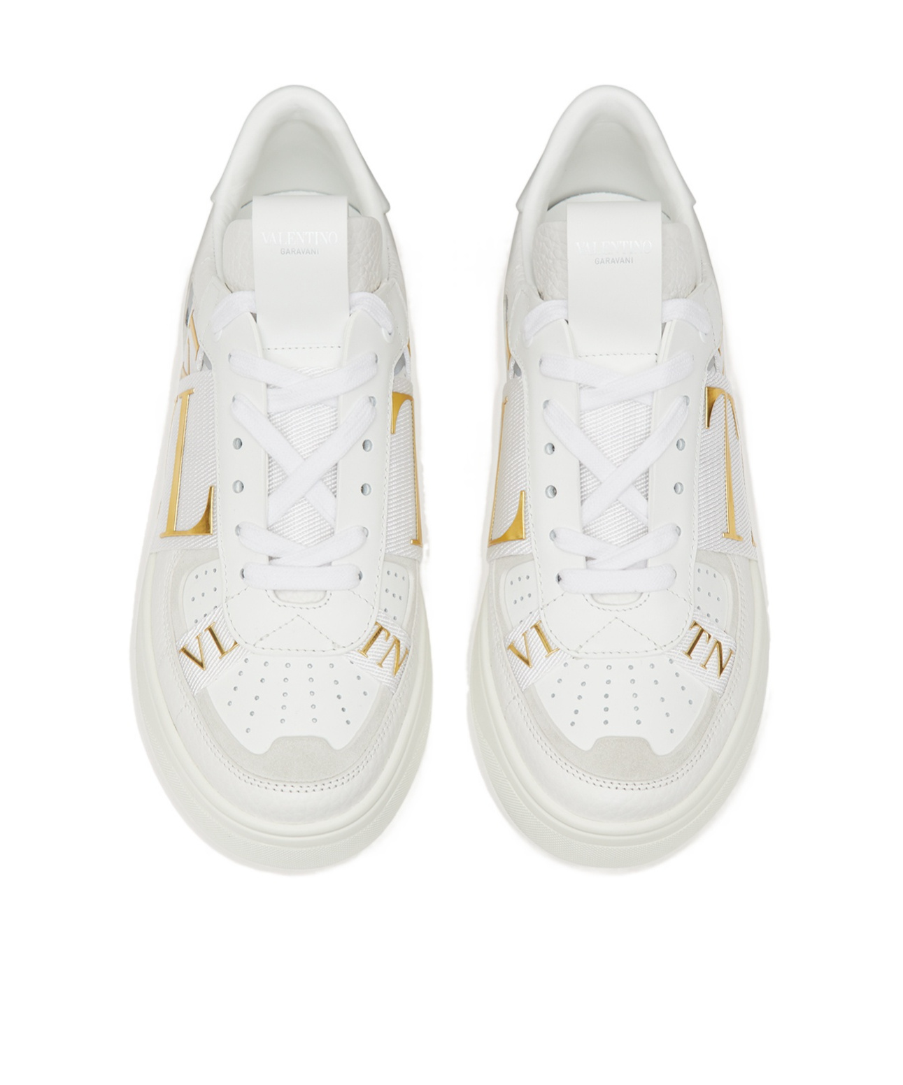 Shop Valentino Calfskin Vl7n Sneaker With Bands In White
