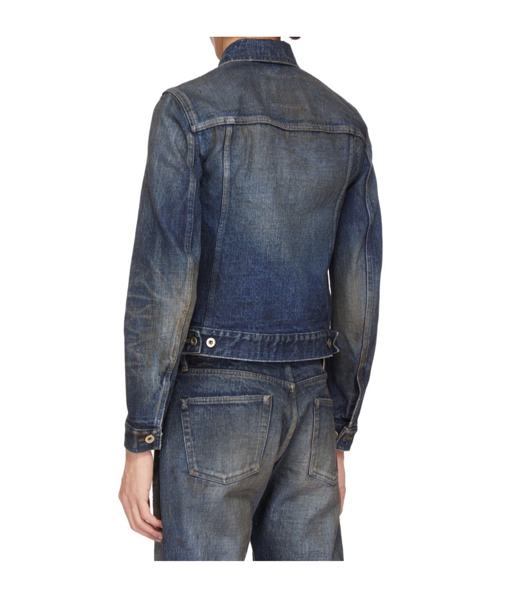 Rick Owens Drkshdw Long-sleeved Denim Jacket In Blue