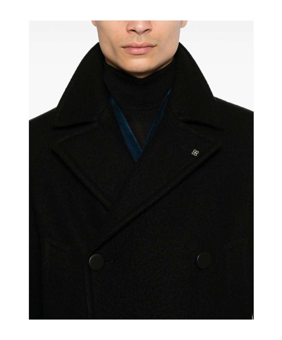 Shop Tagliatore Double-breasted Coat In Black