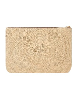 Stella Mccartney Logo Raffia Clutch Pouch