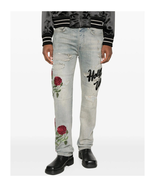 Amiri Belt Loop Jeans In Blue