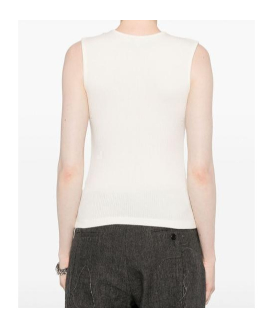 Agolde Sleeveless Ribbed Tank Top In White