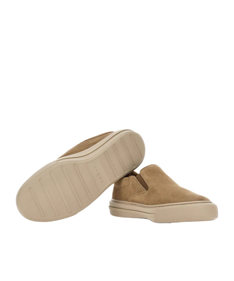 Hogan Slip-on Sneakers In Warm Beige Suede In Multi
