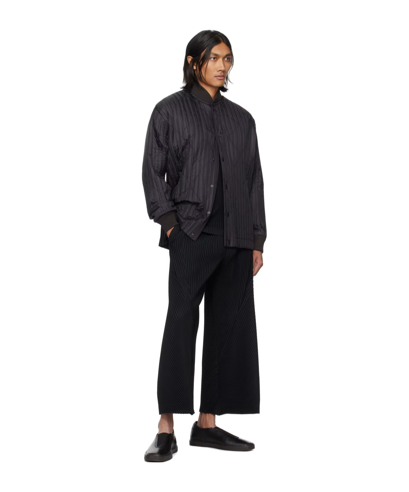 ISSEY MIYAKE PADDED PLEATS BOMBER JACKET