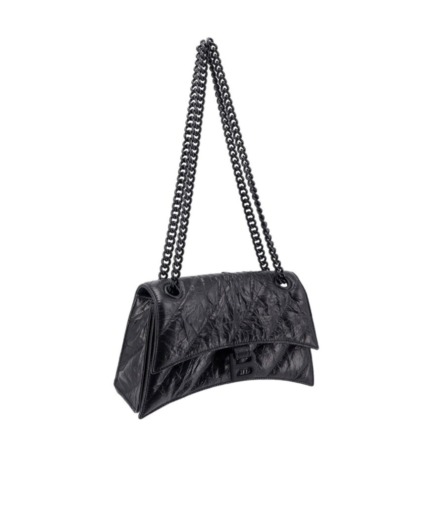 Balenciaga Hourglass Crossbody Bag In Black