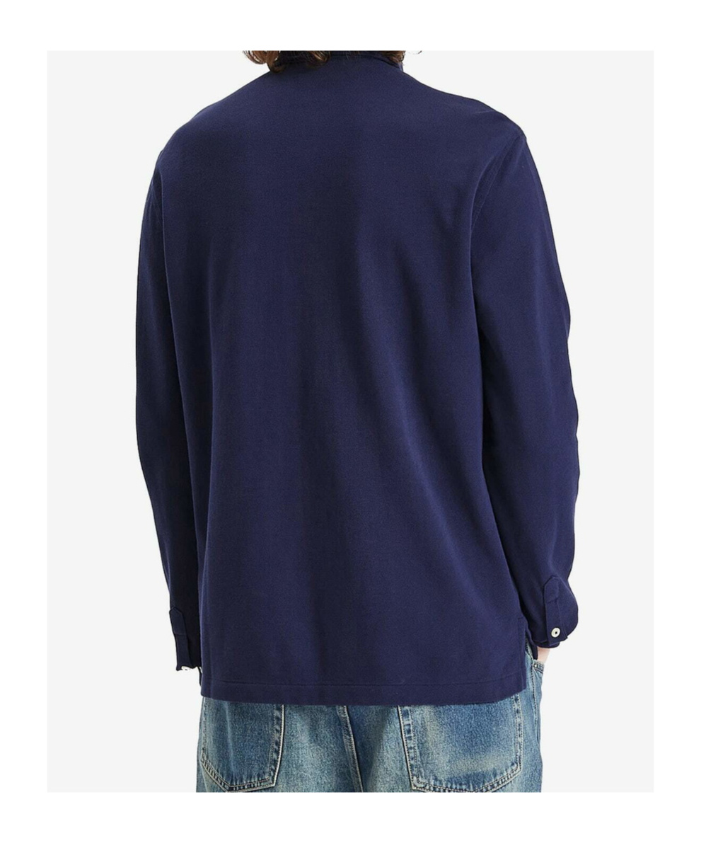 Polo Ralph Lauren Blue Polo With Classic Collar And Embroidered Logo On The Front In Blue