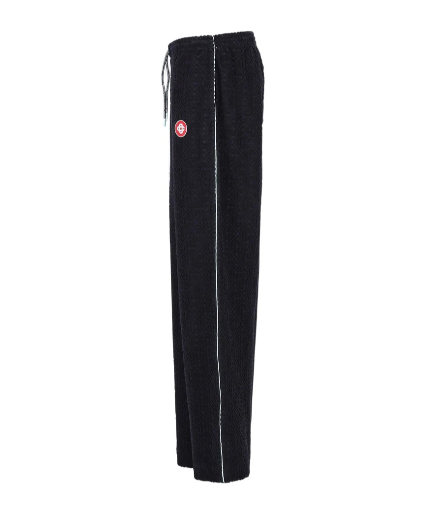 Casablanca Textured-panel Towelling Trousers In Black